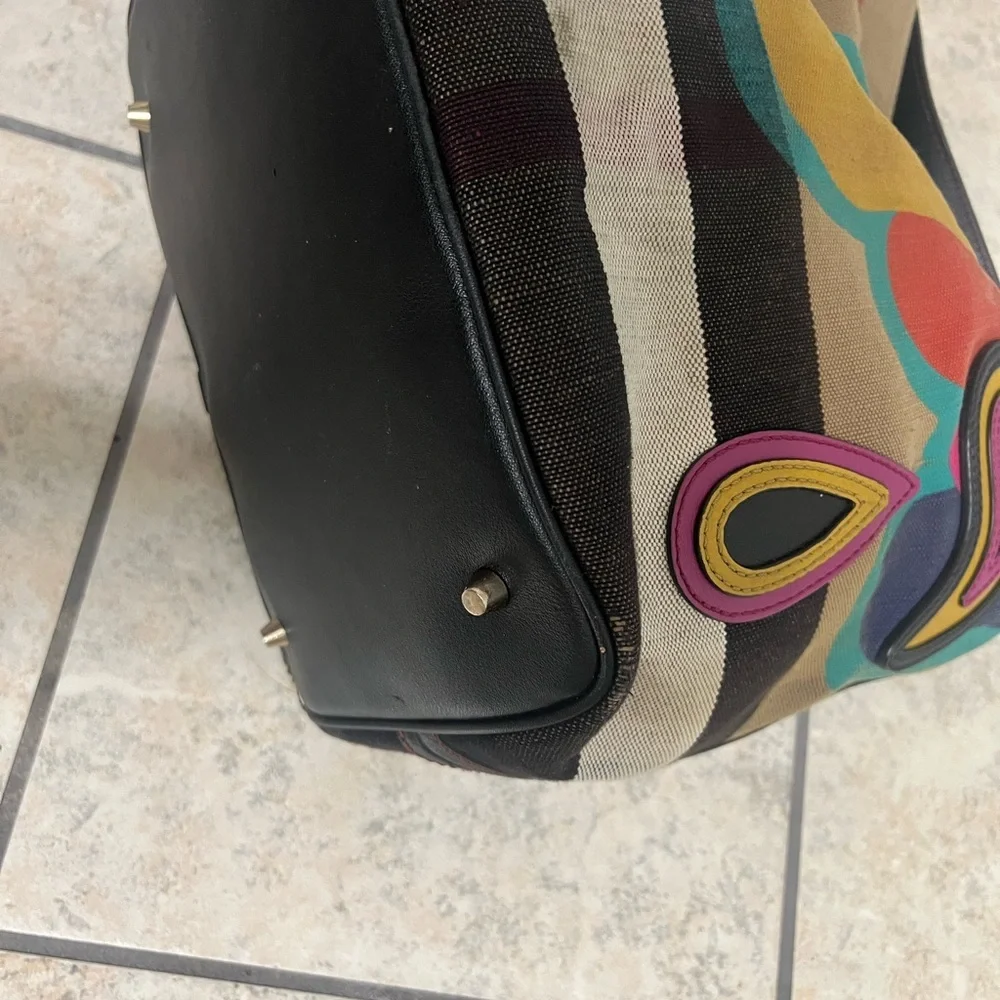 Burberry  Canvas Mega Check Medium Ashby Pop Elements Hobo Handbag - Picture 5 of 14